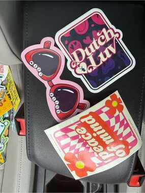 pink Dutch Bros stickers